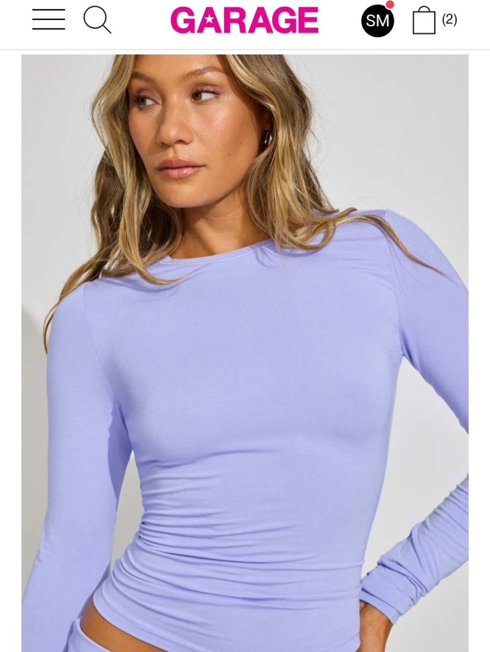 Garage Lavender Long Sleeve Tee